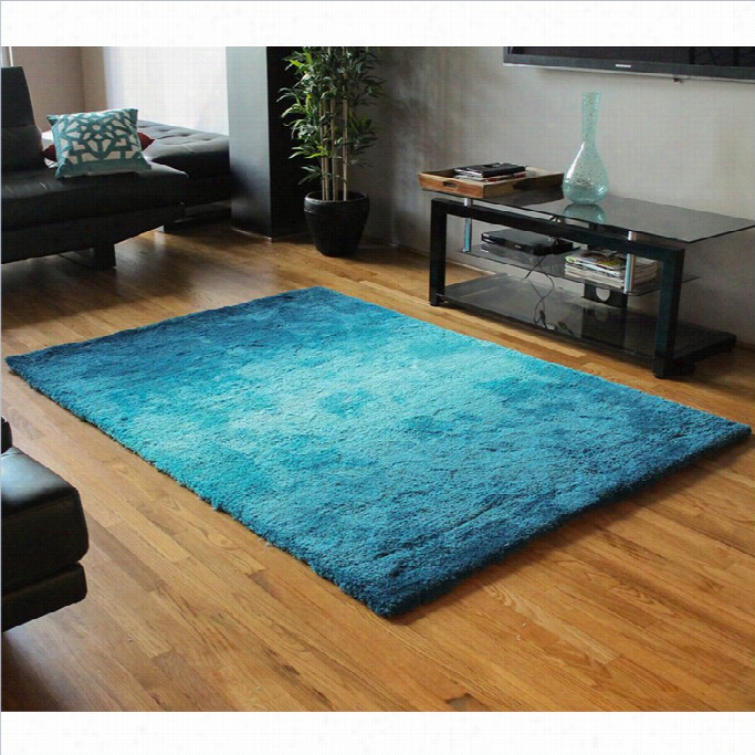 Blazing Needles 5 Foot By 7 Foot Gradated Shag Rug In Blue