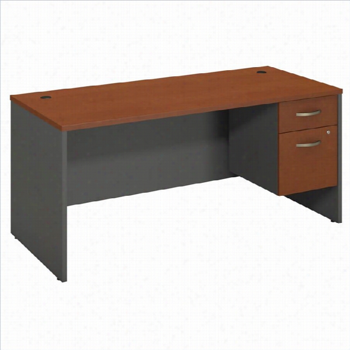 Bush Bbf Series C 66 Desk With 2 Pedestals In Auburn Maple