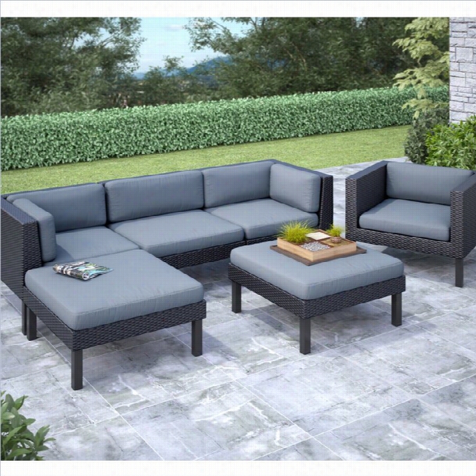 Corliving Oakland 6 Pc Sofa Chaise Lounge Chair Patio Set