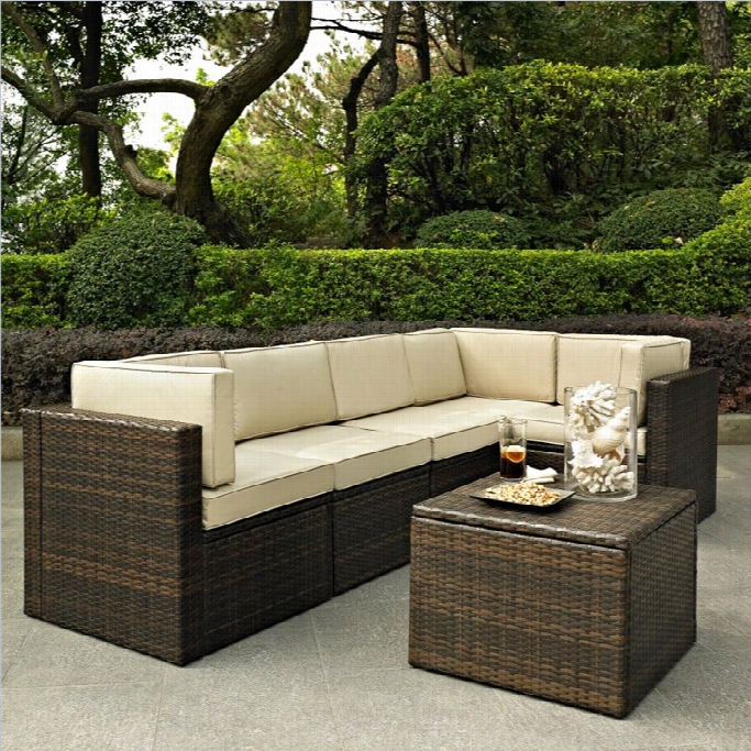 Crosley Furniture Palm Harbor 6 Piece Outdoor Wicker Seatkng Set