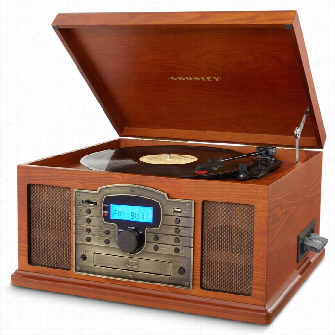 Crosley Radio Troubadour Uusb Entertainment Center Turntable In Paprika