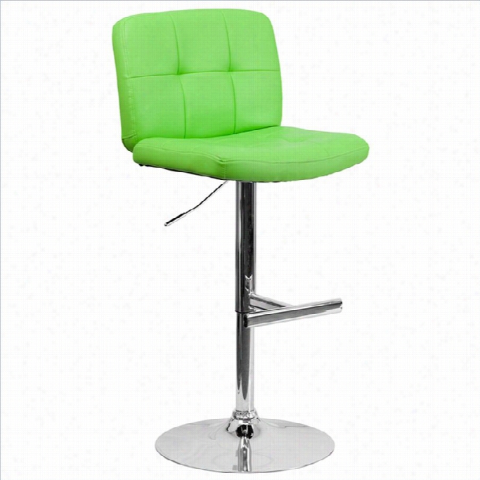 Flash Furniture 25 To 34 Tufted Adjustable Bar Stool In Green