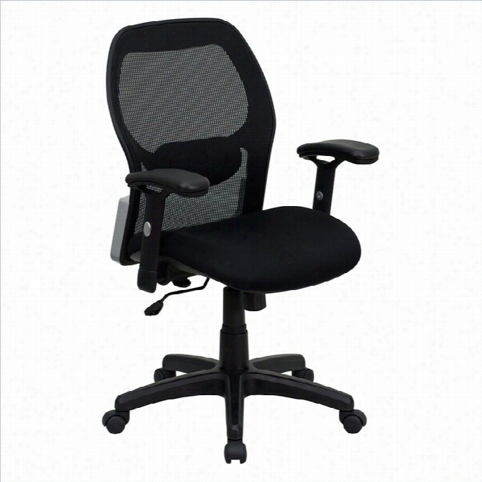 Flash Furniture Mid-back Super Mesh Office Chair In Black