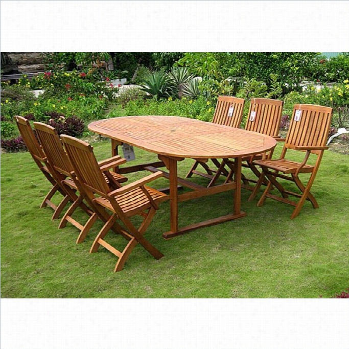 International Caravan Royal Tahiti 7 Gun Wood Patio Dining Sharpen