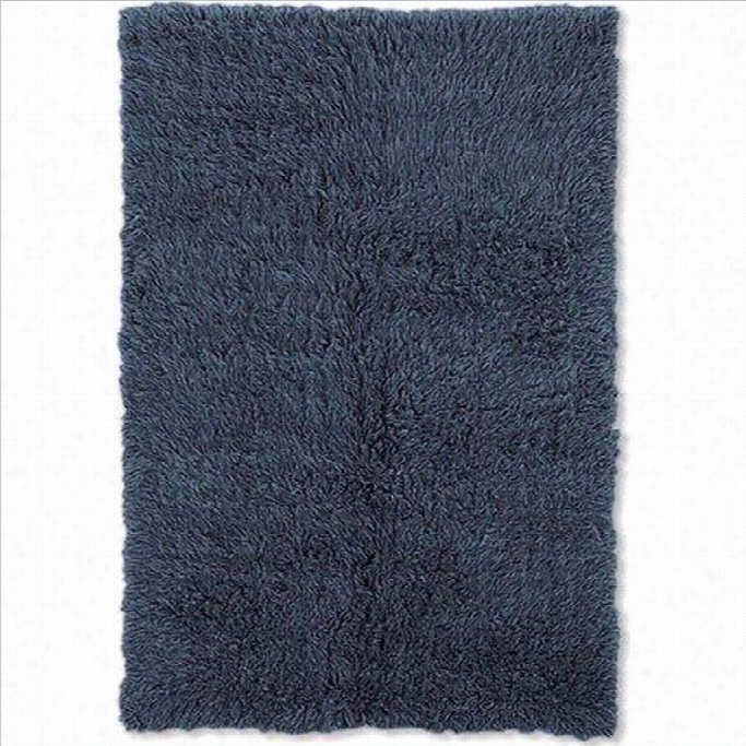 Linon Flokatir Ectangular Rug In Denim Blue-2'4 X 4'8