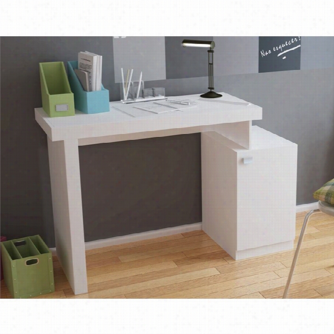 Manhattan Comfort Bagno Writing Desk In  White
