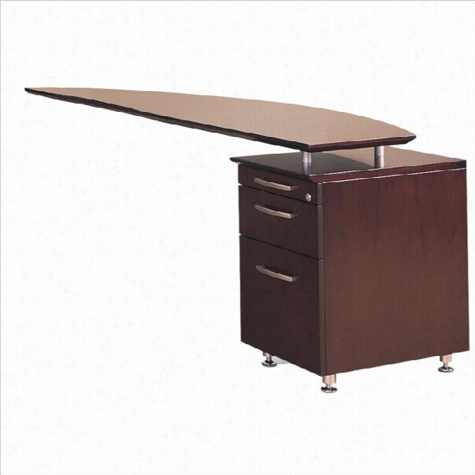 Mayline Napoli Curved Desk Right Return In Mahogany