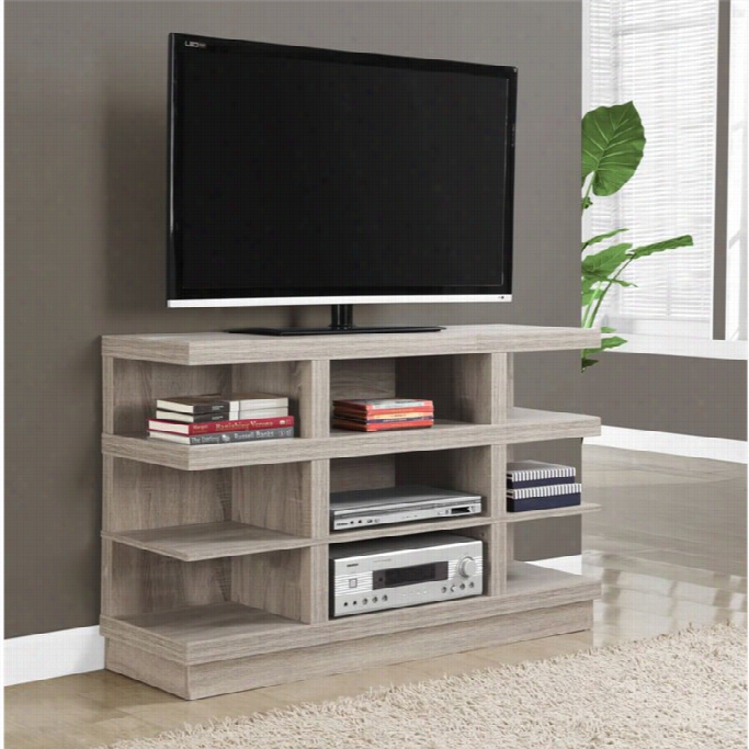 Monarch 48 Nine Shelf Tv Tsand In Dark Taupe