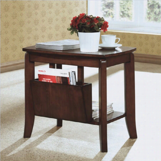 Monacrh Solid Top Magazine End Table In Walnut