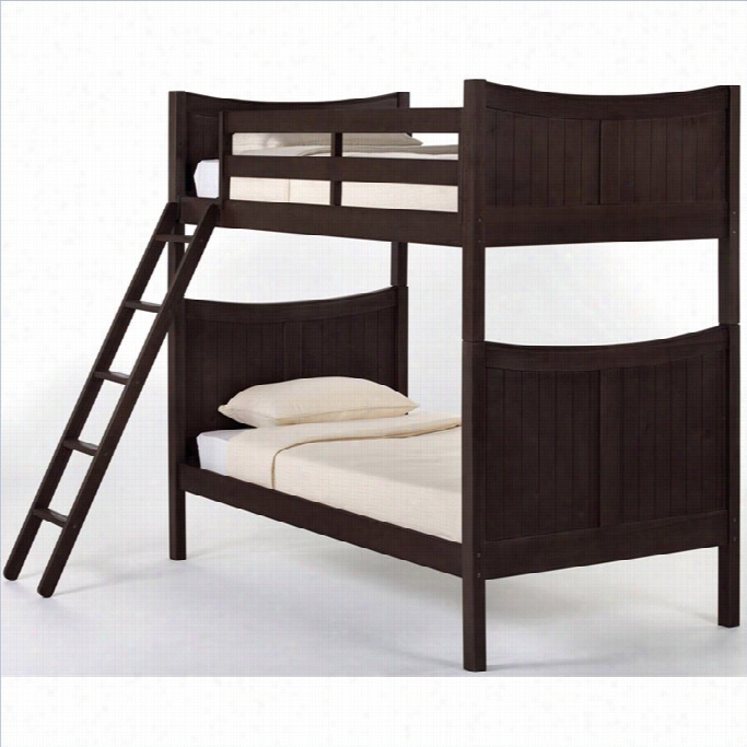 Ne  Kids Tutor House Taylor Bunk Bed In Chocolate-twin Over Twin