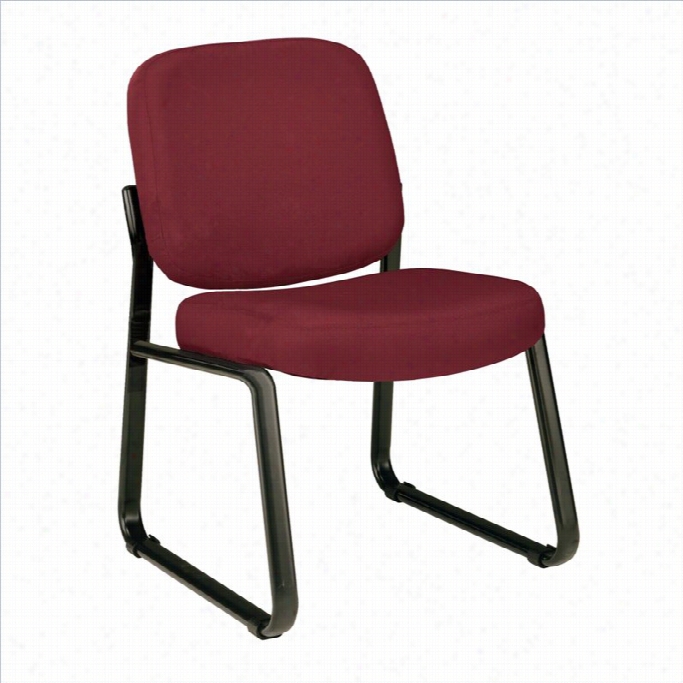 Ofm Armless Reception Chair In Wine Icon Fabric