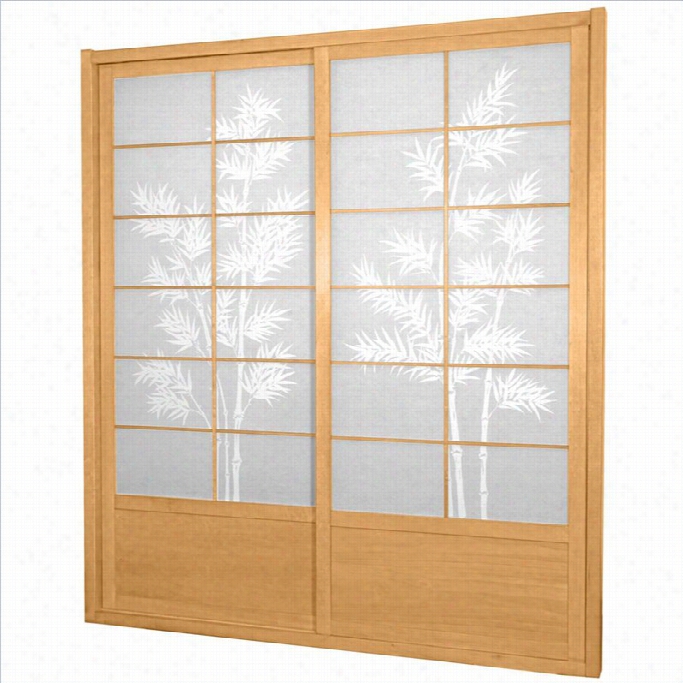 Oriental 7 ' Tall Bamboo Tree Shoji Sliding Door Kit In Nat Ural