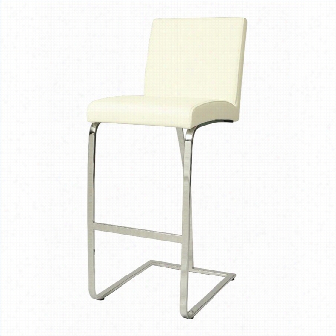 Pastel Furniture Monaco Bar Stool In Ivory-26 Counte Height