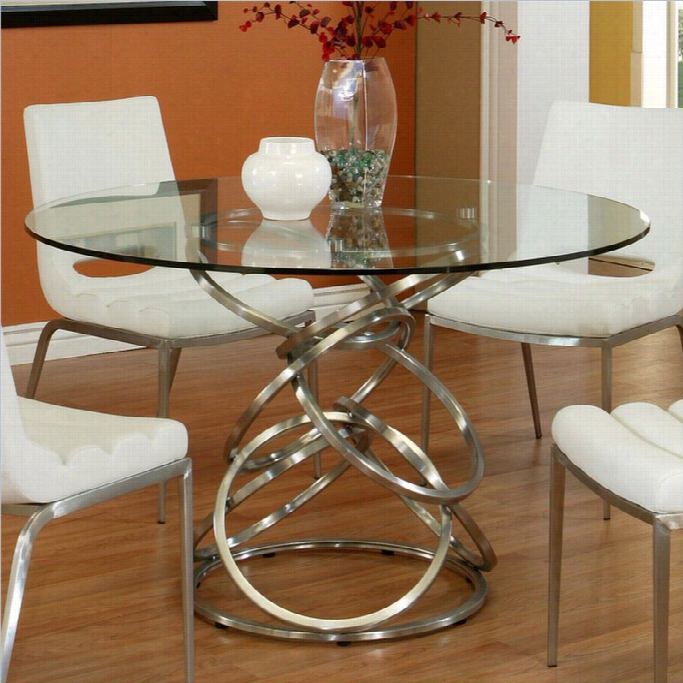 Pastel Furniture Roxanne Dining Table In Stainless Steel