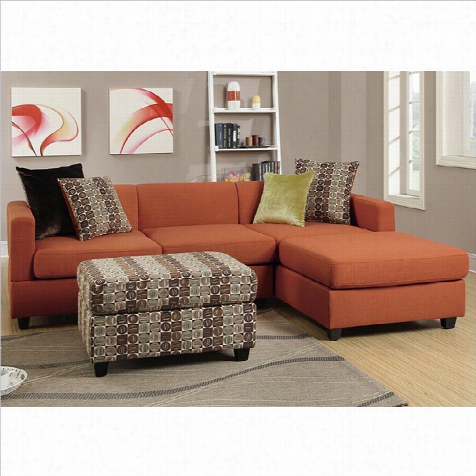 Poundex Bobkona Dayto N3 Piece Reversible Sectional Sofa I Ncanyo