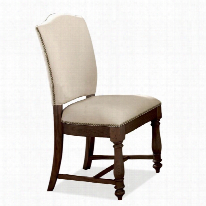 River Furniture Castle Upholstered Dining Chair In Arm Tobacco