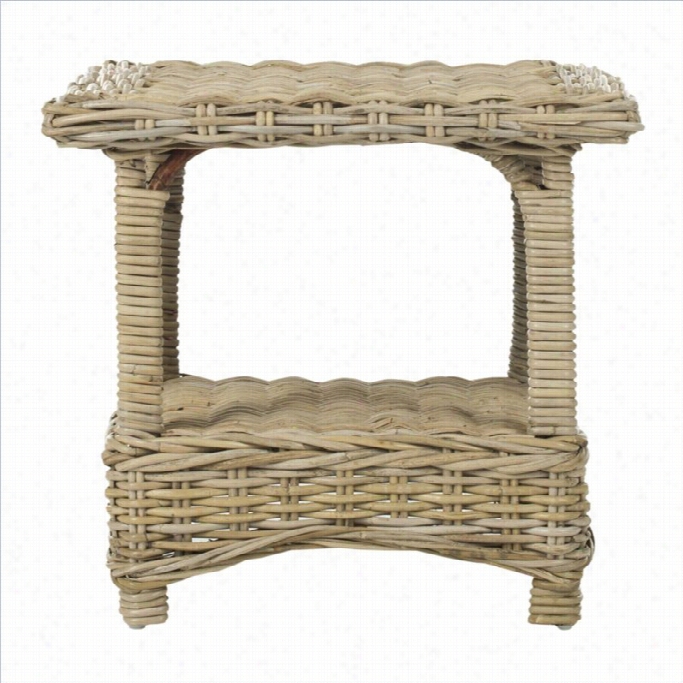 Safavieh Bowen Rattan Side Table In Natural Unfinished
