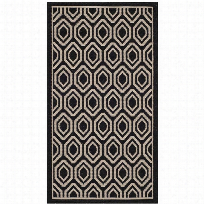 Safavieh Courytard Black Indoor Outdoor Rug - 2'7 X 5'