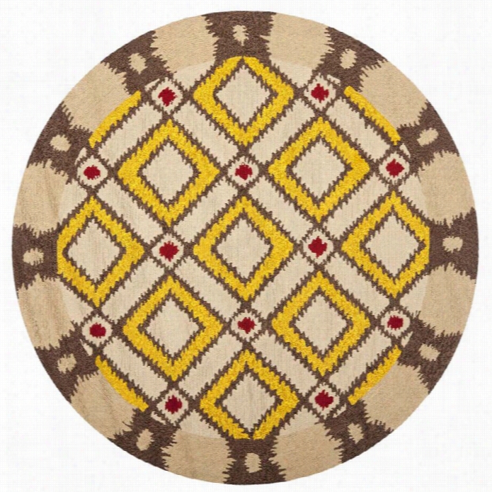 Safavieh Four  Swasons Beige Indoor Outdoor Rug - Round 6'