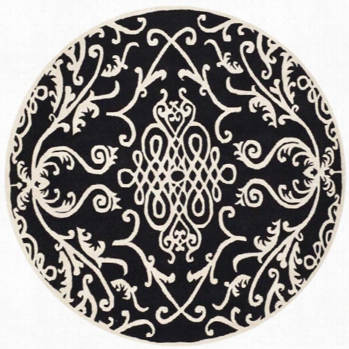 Safavieh Soho Round Rug In Bblack / Ivory