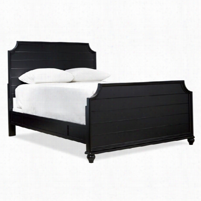 Smartstuff Black & White Wood Full Panel Bed In Black