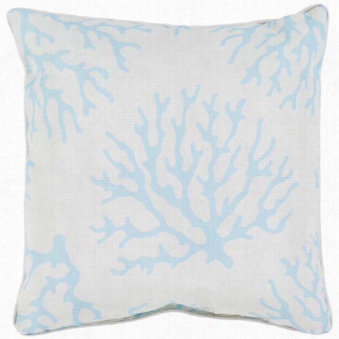 Surya Coral Poly Fill 16 Square Pillow In Teal