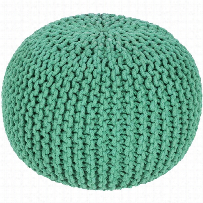 Surya Malmo Cotton Sphere Pouf  Ottoman In Green