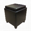 Armen Living Contemporary Storage Ottoman with Tray in Brown