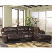 Ashley Braxton 3 Piece Right Chaise Reclining Sectional in Java