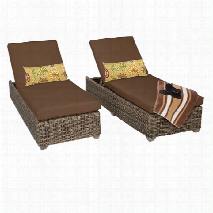 Tk Ccape Cod Wicker Patio Olunges In Cocoa (arrange Of 2)