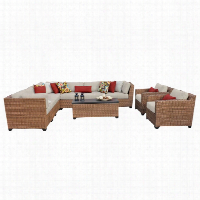 Tkc Laguna 10 Piece Outdoor Wicke Rsofa Set In  Beige