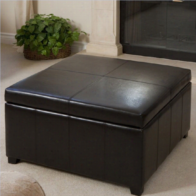 Trent Home Del Ray Square Stoage Ottoman In Espresso