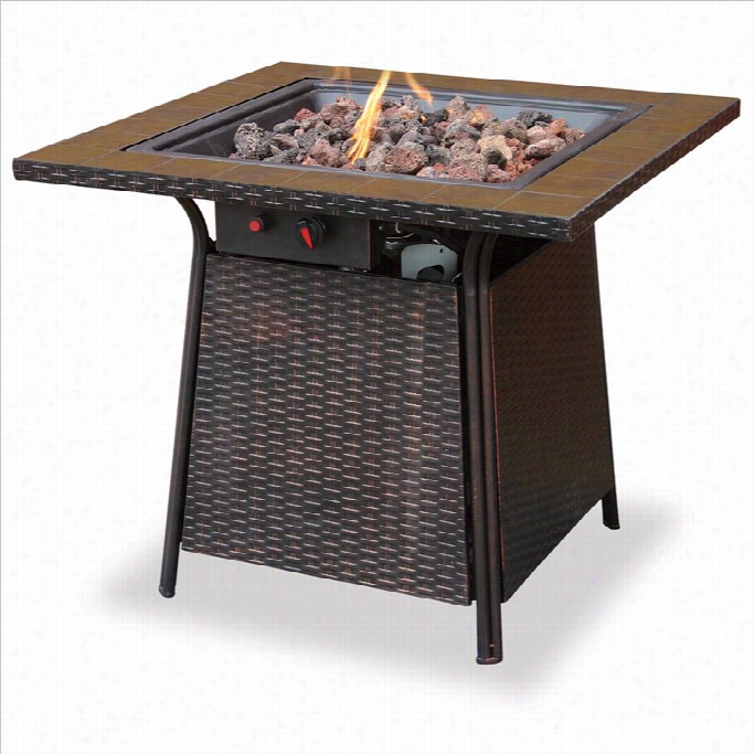 Uniflame Pl Gas Outdoor Firebowl With Tile Mantel