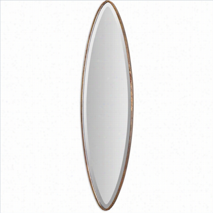 Uttermost Hand Forged Metal Oval Mirror In Antiqued Gld