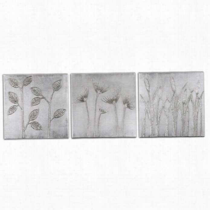 Uttermost Sterling Trio Frameless Canvas Art (set  Of 3)