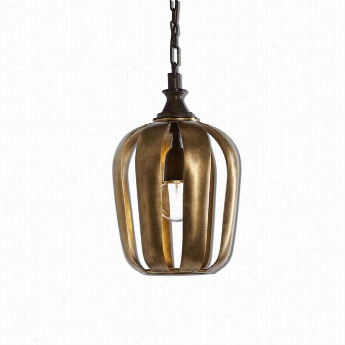 Uttermost Zucca 1 Light Antique Gold Mini Pendant