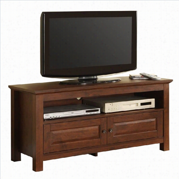 Walker Edison 44 Inch Wood Tv Console In Traditional Brown