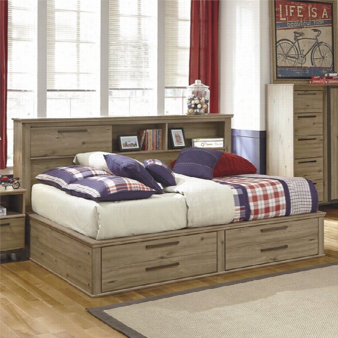 Ashley Dexkfieldwood Full Bookcase Mates Bed In Dry  Brown