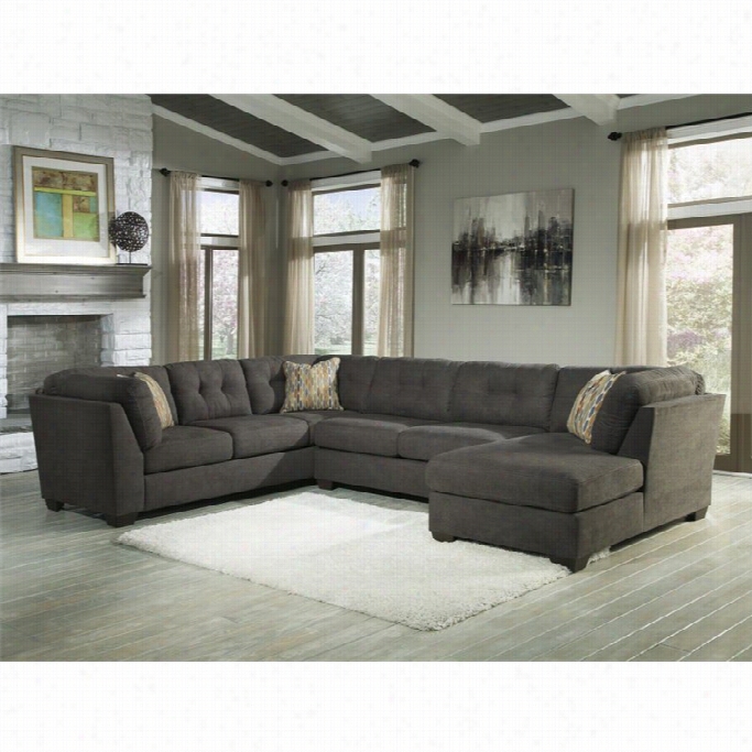 Ashley Furniture Delta City 3 Piece Left Facing Setional In Steel