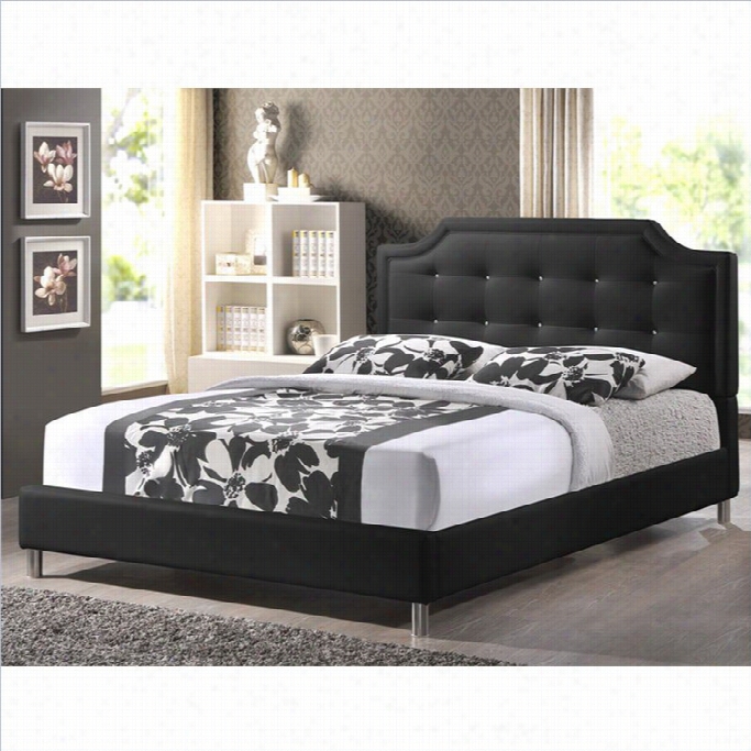 Baxton Sstudio Carlotta Tufted Platform Bed In Black-full