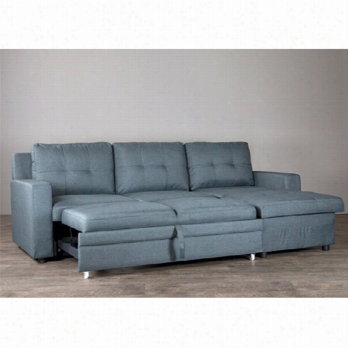 Baxton Studio Tsaffordshire Fabric Sectional Sofa In Gry