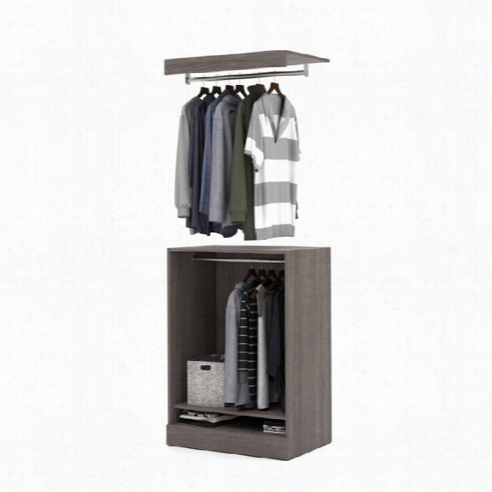 Bestar Nebula 30 Base Unit And Bridge In Bark Grey