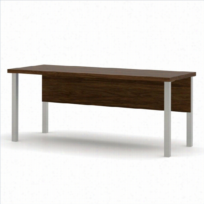 Bestar Pro-linea Table With Metal  Legs In Oak Barrel