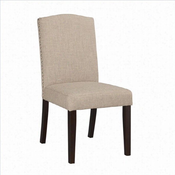 Boraam Cchhampagne Parsons Upholstery Dining Chairs (set Of 2) In Oatmeal