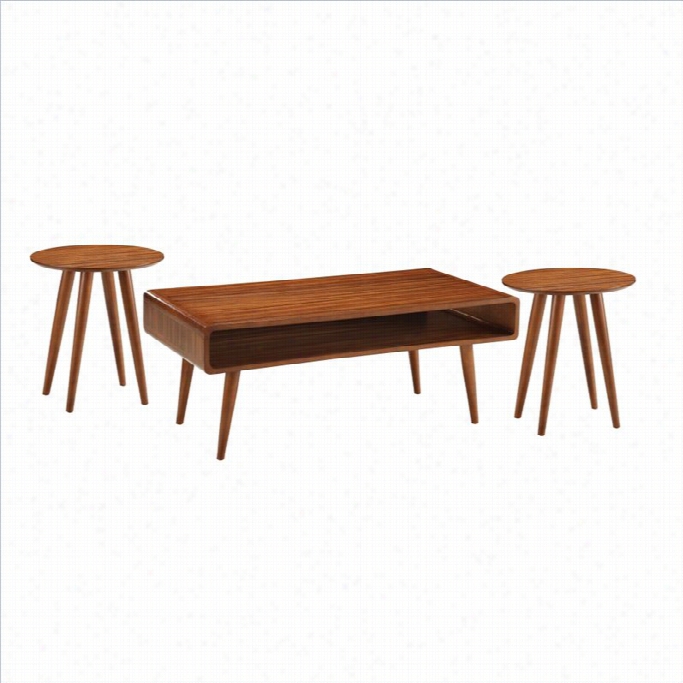 Boraam Svenska 3 Pi Ece Occasional  Table Set In Rich Walnut