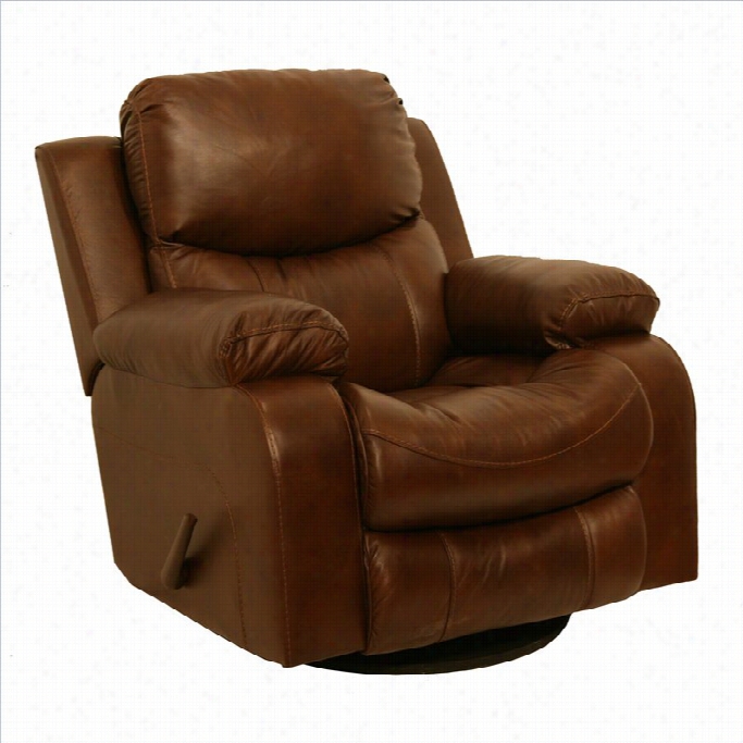 Catnapper Dallas Leather Power Goide Recliner In Tobacco