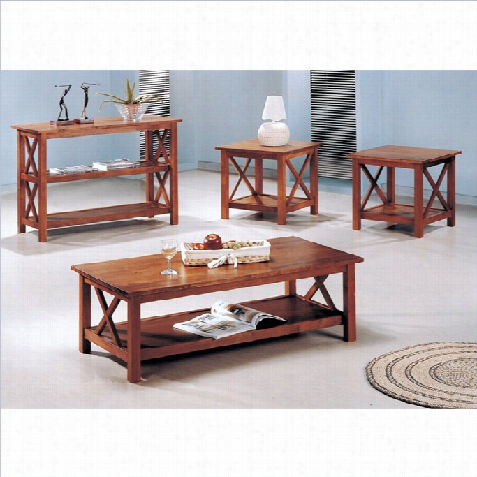 Coaster 4 Piece Casual Occasional Table Set In Brow N