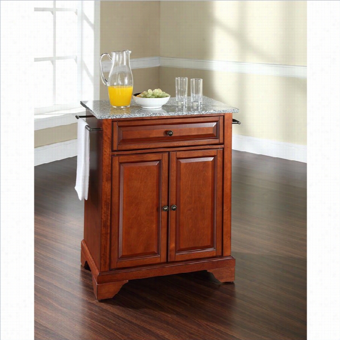 Crosley Furniture Lafayette Solid Granite Top Kitchen Island In Cherry