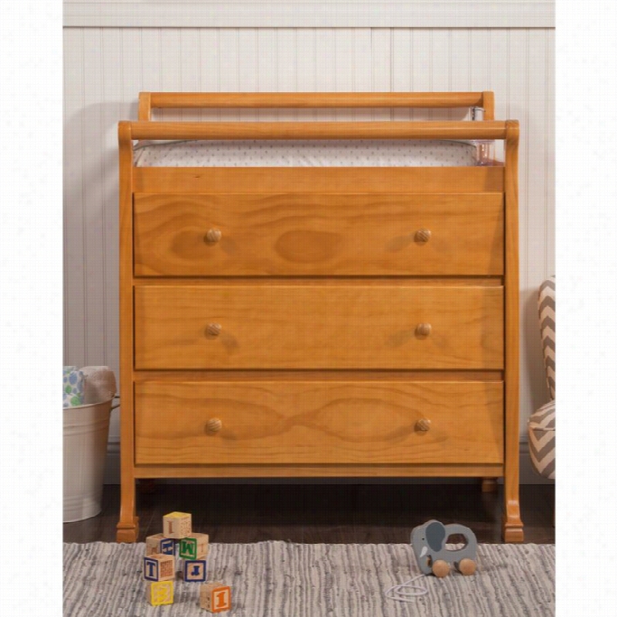 Davinci Kalani Pine Wood 3-drawer Changing Table In Honey Oak