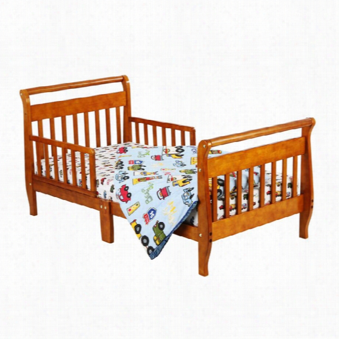 Dream On Me Sleigh Toddler Bed In Pecan